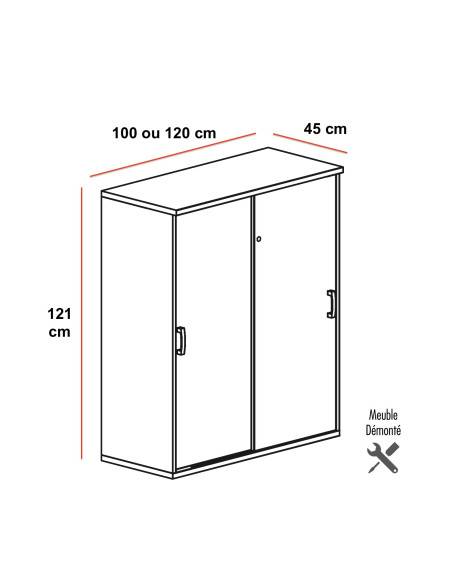 dimensions armoire mi-haute mobel linea portes battantes