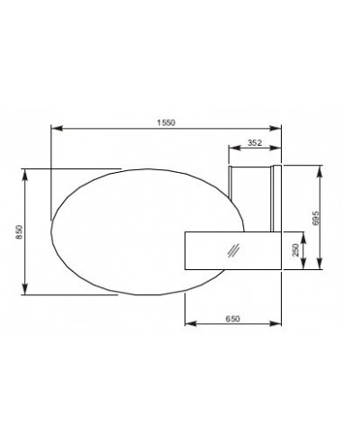 Bureau D’accueil Oval Avec Parties Haute Et Basse MDD - Bureau-Store