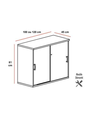 dimensions armoire basse portes coulissantes mobellinea
