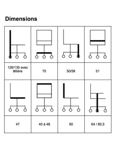 dimensions fauteuil bureau momory sitek