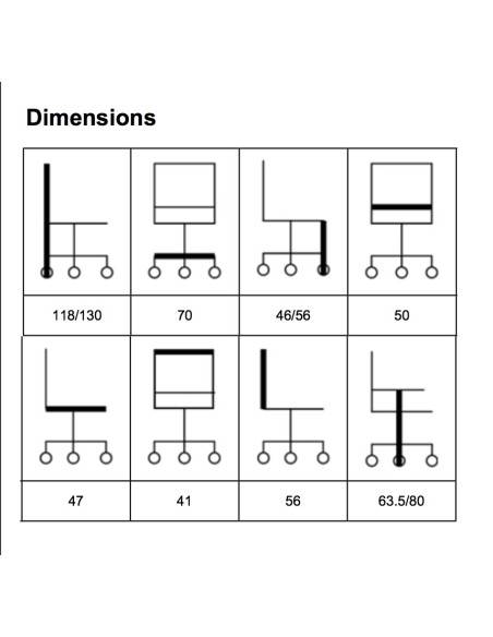 dimensions fauteuil ergonomique star - sitek