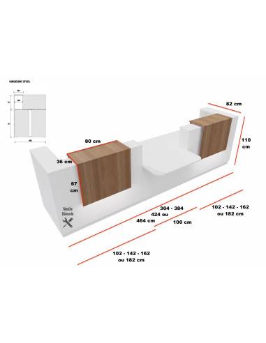 Banque d'accueil 2 personnes Delta...