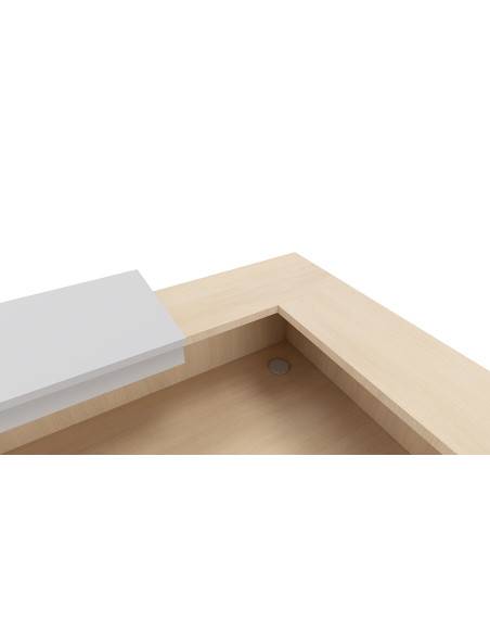 detail angle du dessus banque accueil delta first mobel linea 1 personne