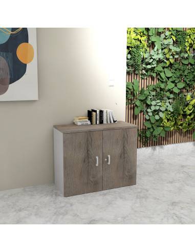 armoire basse à portes battantes 81 cm mur vegetalise