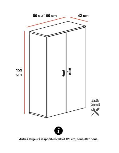 dimensions armoire de bureau professionnelle mobel linea hauteur 159 cm avec portes battantes
