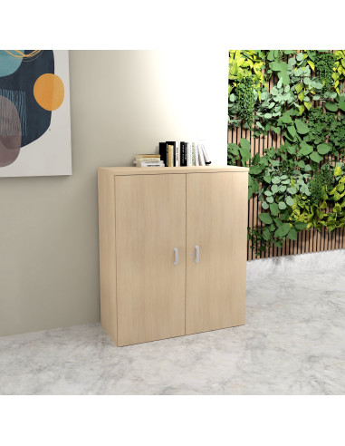 armoire de bureau a portes battantes hauteur 121cm mobel inea coloris chene