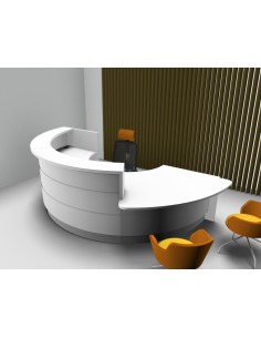 Banque d’accueil courbe avec façade de couleur modèle Valde - MDD