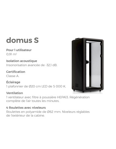 cabine acoustique dumus S mobel linea 1 personne avec caracteristiques