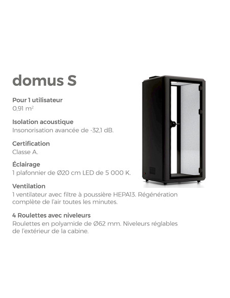 cabine acoustique dumus S mobel linea 1 personne avec caracteristiques