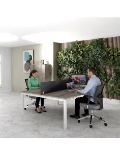 Bureau 2 personnes Tempo avec passe-câbles  – Mobel Linea