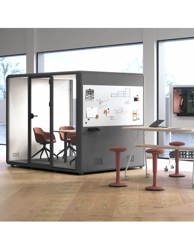 cabine insonirisante pour bureaux open space 4 personnes domum mobellinea