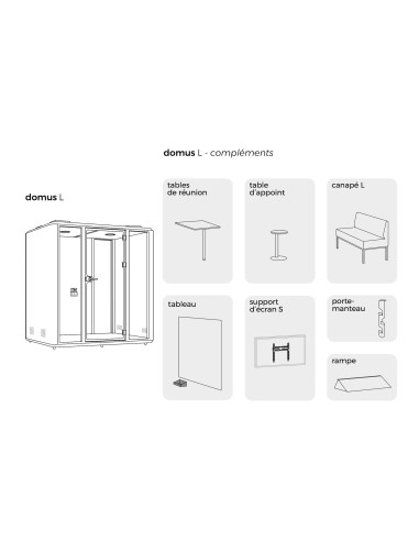 complements disponibles pour cabine acoustique 4 personnes domus L mobellinea