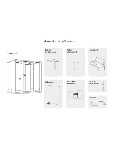 complements disponibles pour cabine acoustique 4 personnes domus L mobellinea