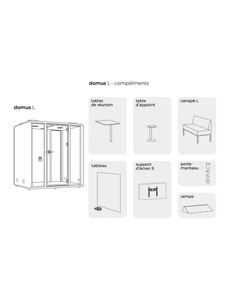 complements disponibles pour cabine acoustique 4 personnes domus L mobellinea