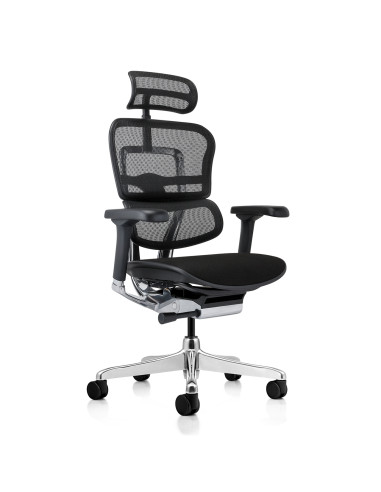 siège ergonomique en resille avec accoudoirs assise et dossier resille noire