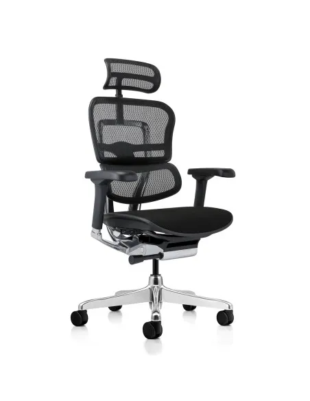 siège ergonomique en resille avec accoudoirs assise et dossier resille noire
