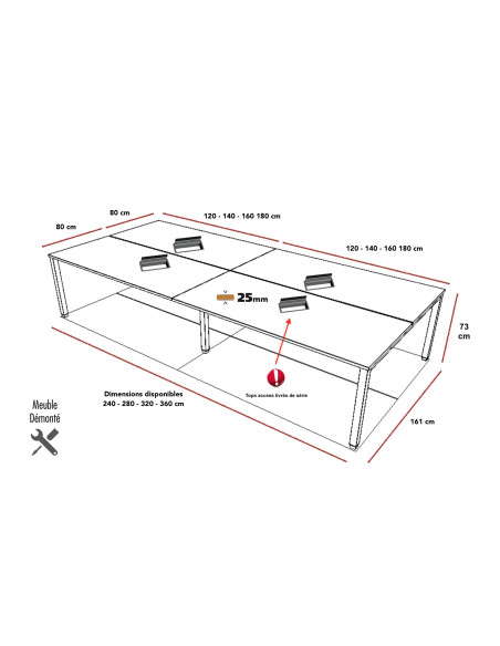 dimensions-bureaux-bench-4-personnes