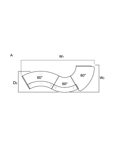 Grande banque d’accueil Valde forme vague avec accès PMR à droite ou à gauche au choix - MDD