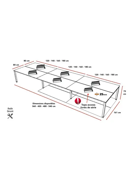 dimensions-bureaux-bench-6-personnes