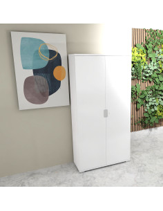 armoire de bureau a portes battantes tak mobel linea hauteur 200 cm coloris blanc