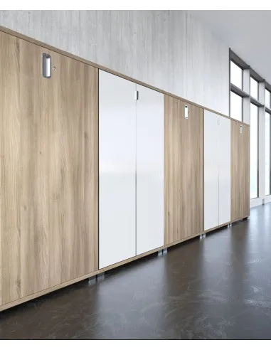 armoires de bureau tak mobel linea avec portes battantes bois et verre
