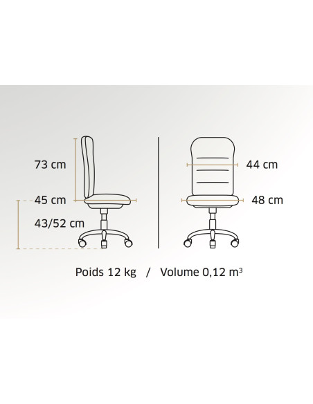 dimensions fauteuil bureautique wendy sitek
