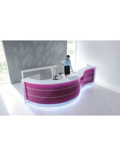 Bureau d’accueil Valde en forme de vague version haute - MDD