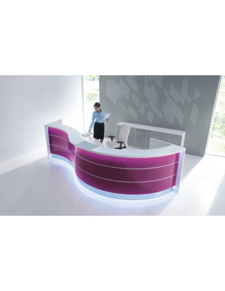 Bureau d’accueil Valde en forme de vague version haute - MDD