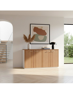 armoire basse quatre portes battantes avec serrure quadrifoglio