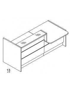 Banque d’accueil droite modèle Valde avec accès pour personnes à mobilité réduite. 2