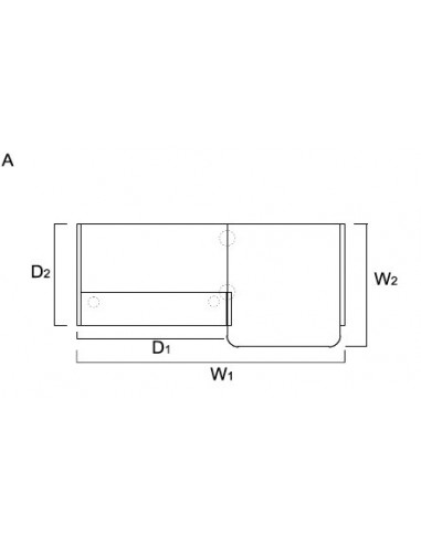 Banque d’accueil droite modèle Valde avec accès pour personnes à mobilité réduite.