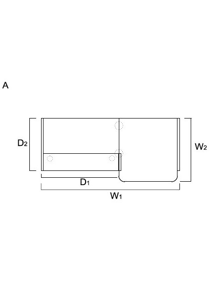 Banque d’accueil droite modèle Valde avec accès pour personnes à mobilité réduite.