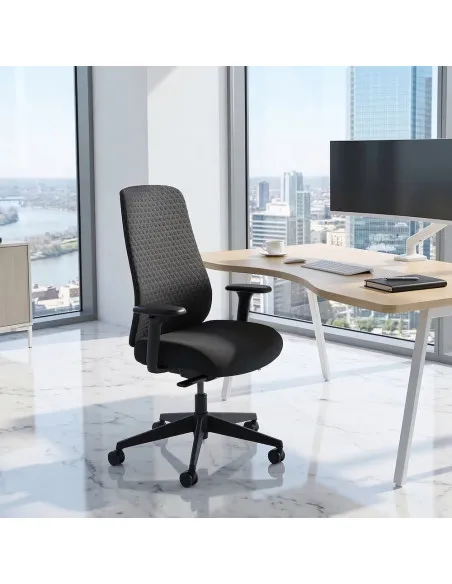 Fauteuil de bureau ergonomique Prisma avec dossier en maille 3D et accoudoirs 3D