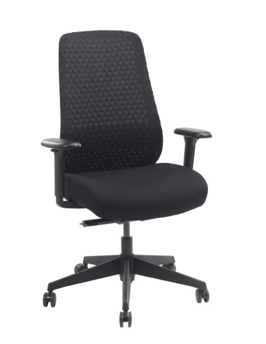 Fauteuil de bureau ergonomique PRISMA avec dossier en tissu tendu 3D et accoudoirs réglables