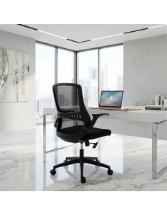 Siège de bureau ergonomique noir avec dossier en maille respirante