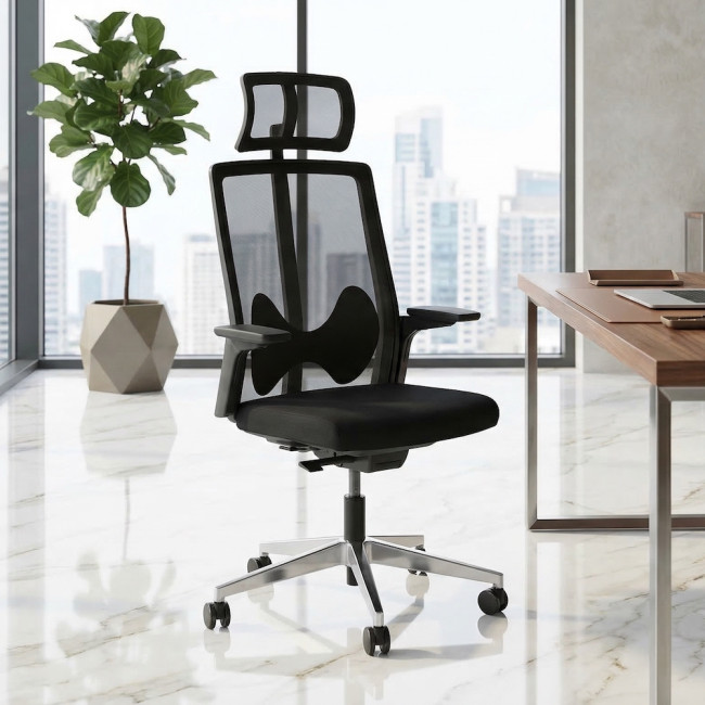 chaise-bureau-ergonomique-maille-noire-appuie-tete