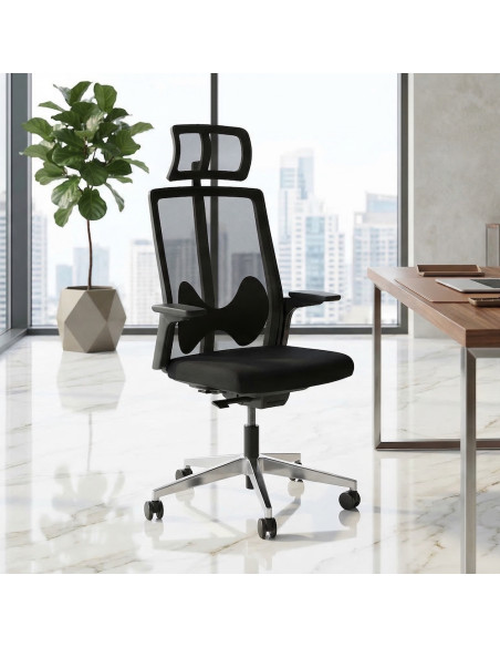 chaise-bureau-ergonomique-maille-noire-appuie-tete