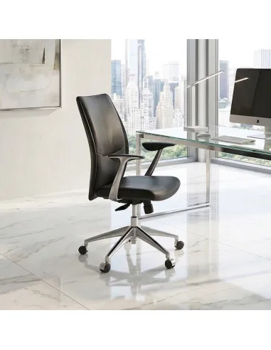 fauteuil-direction-mobel-linea-vic-noir-cuir-accoudoirs-chromes