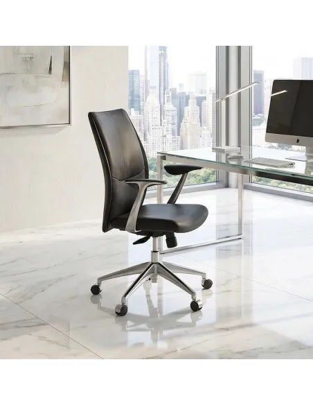 fauteuil-direction-mobel-linea-vic-noir-cuir-accoudoirs-chromes