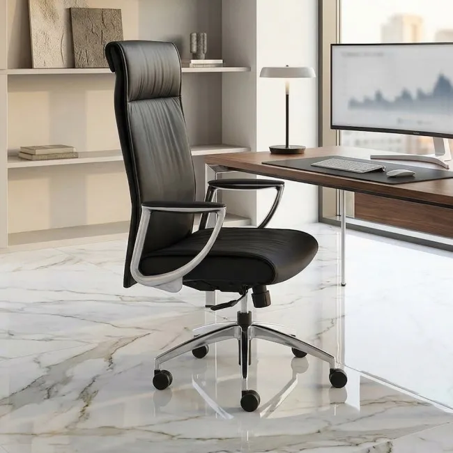 fauteuil-direction-cuir-noir-sitek-stanley-accoudoirs-chromes