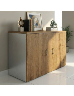 armoire-basse-bicolore-mobel-linea-chene-veine-gris-alu