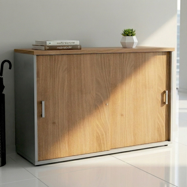 armoire-basse+de-bureau-mobel-linea-portes-coullissante-fermeture-serrure