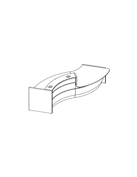 Comptoir d’accueil Valde forme vague avec accès PMR - MDD
