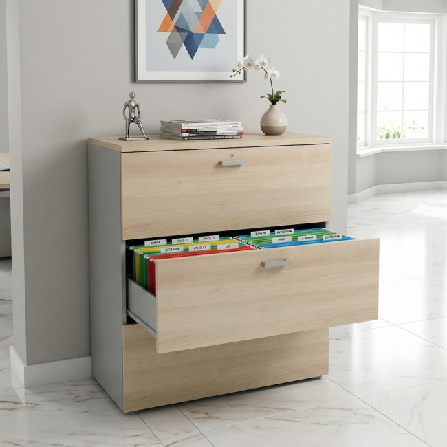 meuble-professionnel-3-tiroirs-dossiers-suspendus-mobel-linea-coloris-gris-alu-acacia-clair