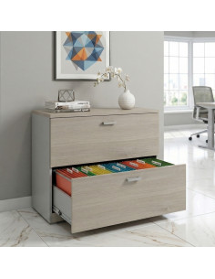meuble-professionnel-2-tiroirs-dossiers-suspendus-mobel-linea-coloris-gris-alu-acacia-clair