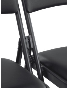 Chaise pliante rembourrée noire LINA par Bureau-Seat 2
