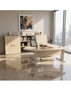 Bureau ergonomique et caisson intégré Sigma - Mobel Linea