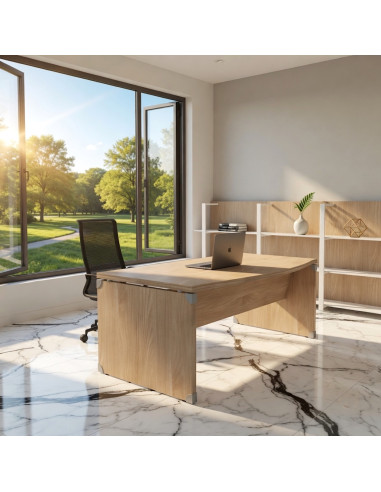 bureau de Manager avec façade arrondie coloris orme série X time Stop - Quadrifoglio