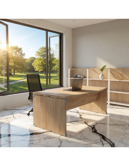 bureau de Manager avec façade arrondie coloris orme série X time Stop - Quadrifoglio