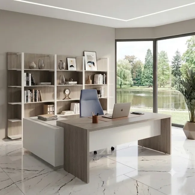 bureau-manager-T45-quadrifoglio-credence-retour-orme-blanc-retour-droite